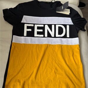 Fendi Black and Yellow T-Shirt